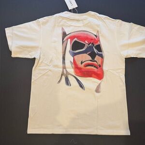 Lanvin Cream T-Shirt with Blue Logo